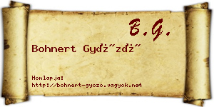 Bohnert Győző névjegykártya