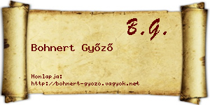 Bohnert Győző névjegykártya